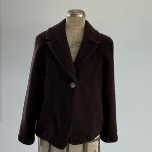 Women’s Talbots Wool Blend Blazer Single Button Espresso/Dk Brown- Sz-6